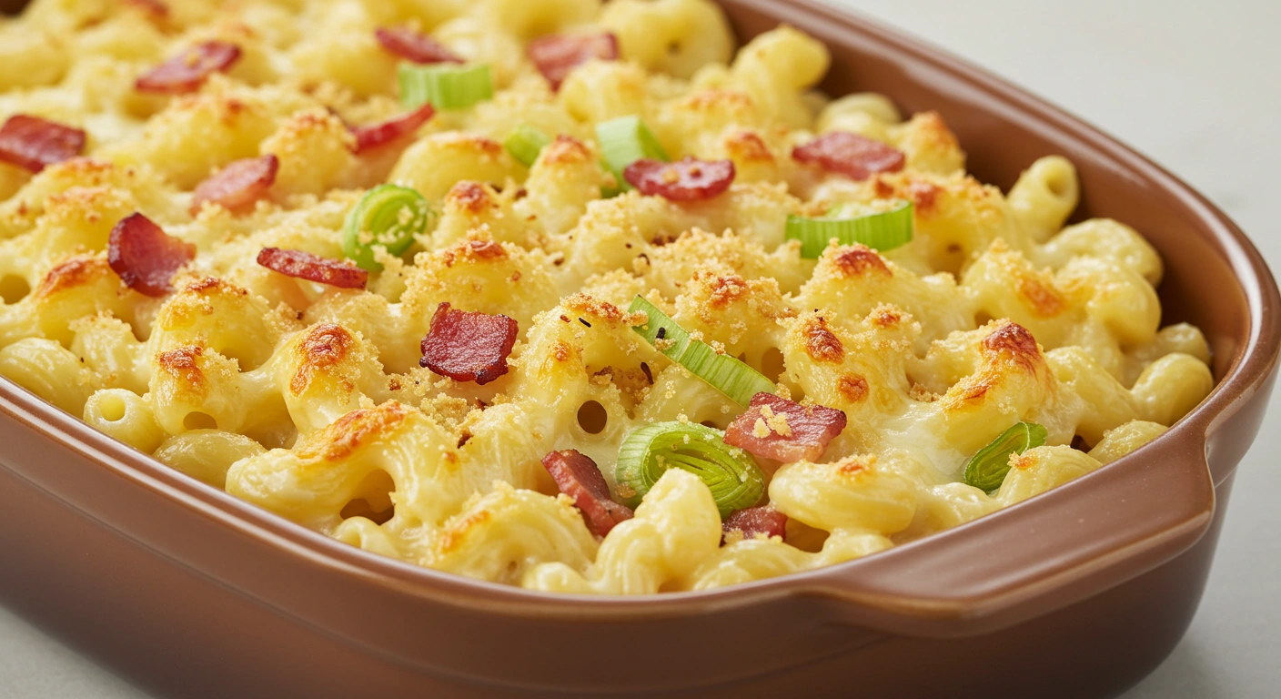 Baked Mac and Cheese with Bacon and Leeks